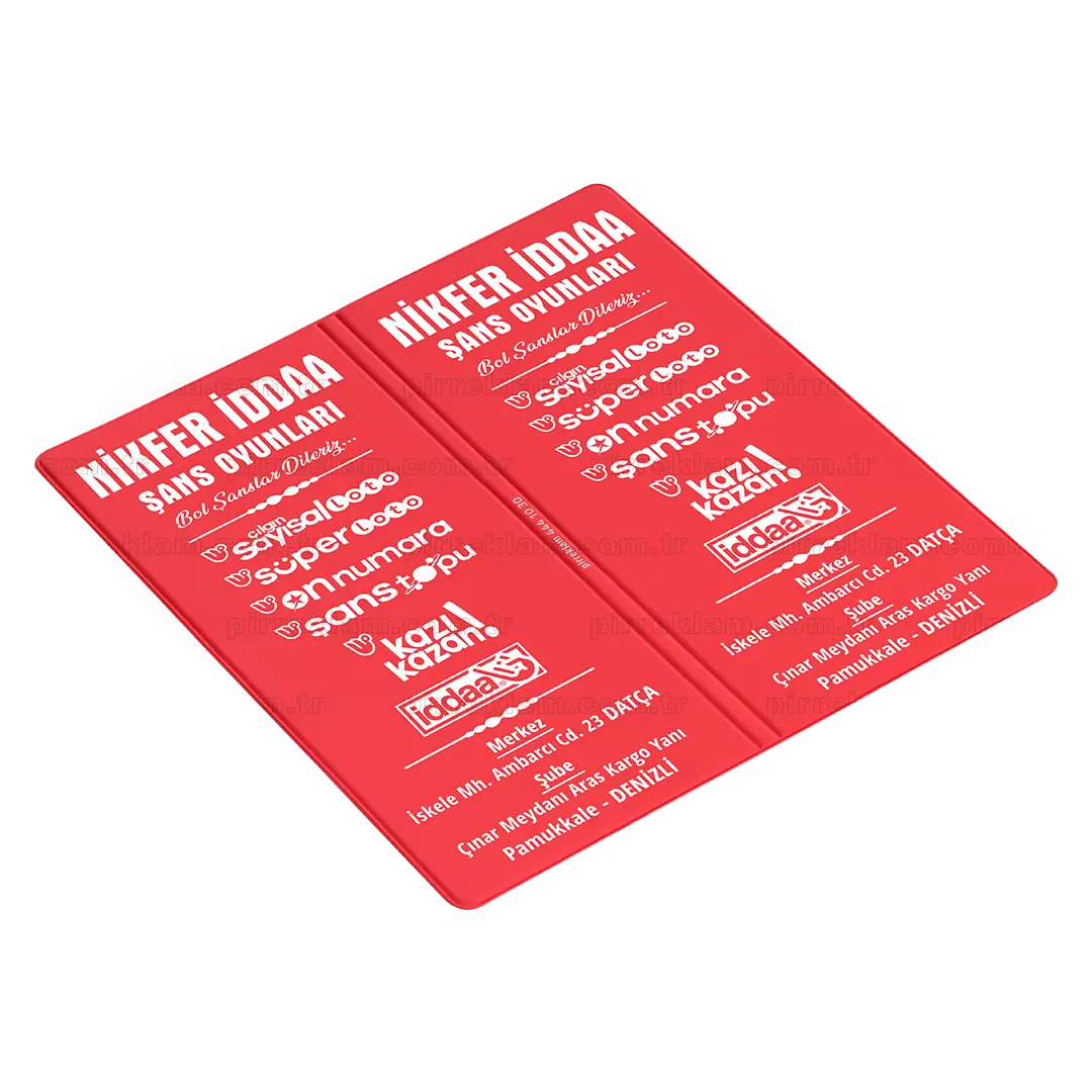 Mat Biala Çiftli Kapaklı Sayısal Loto Kabı kırmızı beyaz a