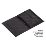 Dikişli Ön Yüz Parçalı Lüks Desenli Ruhsat Kabı Cordoba Siyah RDTPRL+G a