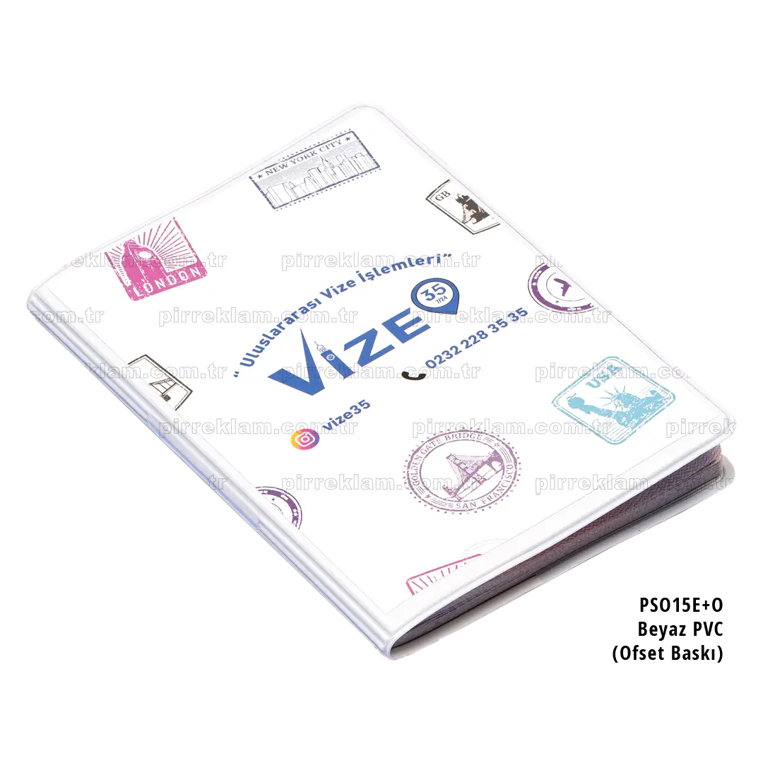 Ofset Baskı Ekonomik İnce Kalın PVC Pasaport Kılıfı